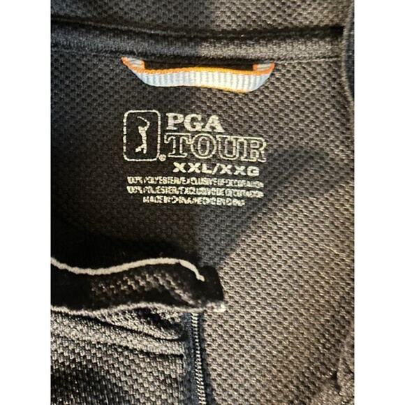 PGA Tour Shirt 2XL Black White Long Sleeve 1/4 zip Collared Casual Mens EUC - Picture 2 of 5